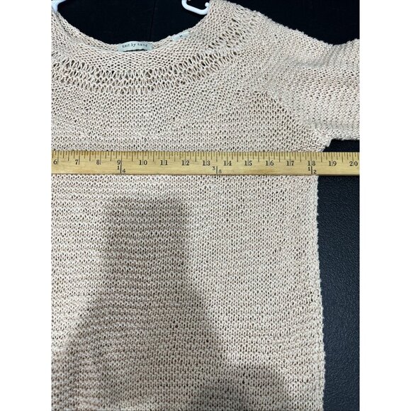Gap Knit by Hand Sweater Top Womens M Tan Linen Tunic Long Sleeve Boho Beach Y2K - Picture 6 of 9